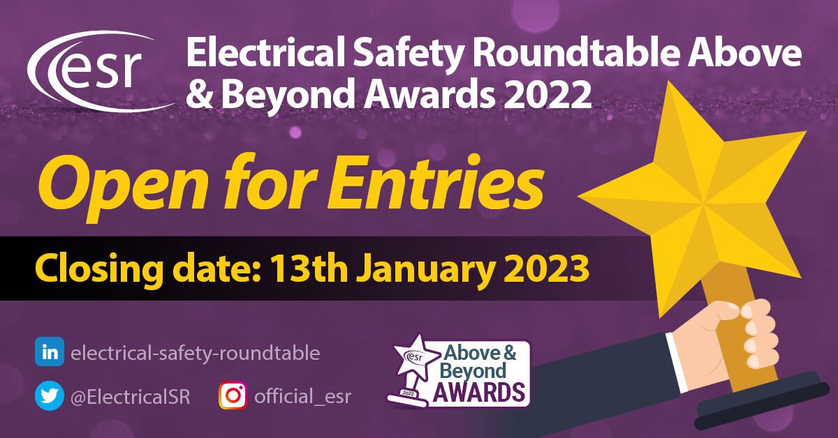 Electrical Safety Roundtable Above and Beyond Awards Open for Entries!