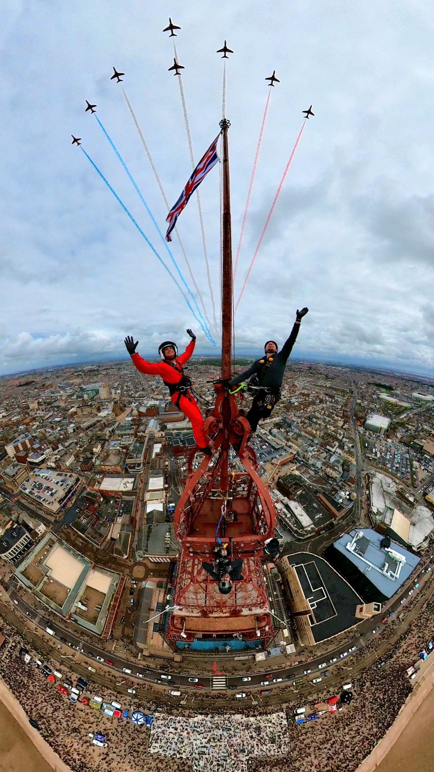 Arco captures stunning Red Arrows imagery atop Blackpool Tower